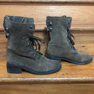 Sam Edelman Military Green Suede Combat Boots - 7